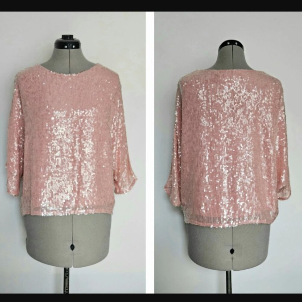 SALLY LAPOINTE moda operandi sequin oversized t-shirt tee goop top $890 us-8 - Picture 5 of 13